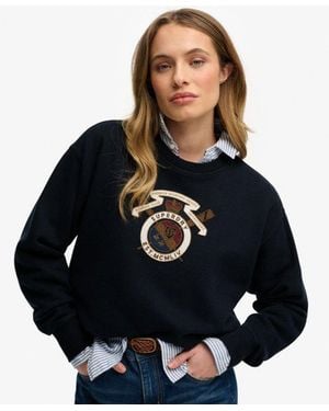 Superdry Crest Loose Crew - Blue