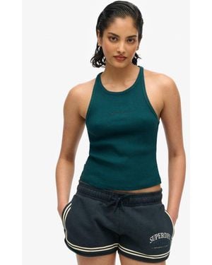 Superdry & Co Essential Logo Racer Vest Top - Green