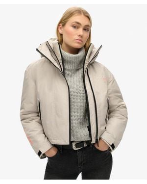 Superdry & Co Hooded Embroidered Sd Windbreaker Jacket - Natural