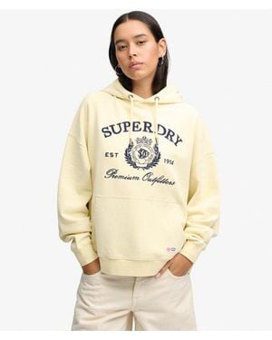 Superdry & Co Luxe Casual Embroidered Relaxed Hoodie - Natural