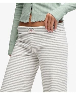 Superdry & Co Athletic Essentials Stripe Jersey Pants - Green
