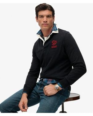 Superdry & Co Vintage Athletic Jersey Rugby Top - Blue