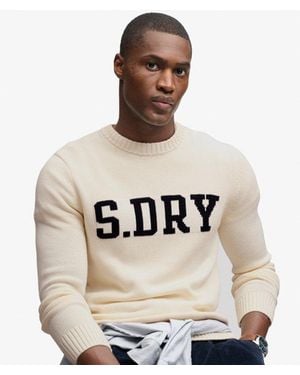 Superdry Intarisa Preppy Trui Slanke Pasvorm - Naturel