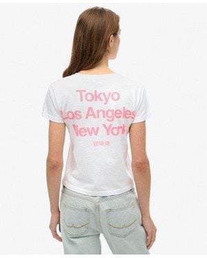 Superdry Core City T-shirt Met Logo En Aansluitende Pasvorm - Wit