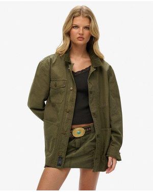 Superdry The Merchant Store - Oversized Katoenen Werkjas - Groen