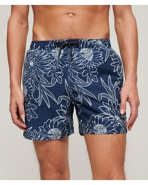 Superdry & Co Printed 15-inch Recycled Swim Shorts - Blue