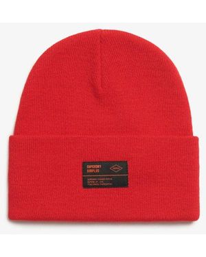 Superdry & Co Surplus Knitted Beanie Hat - Red