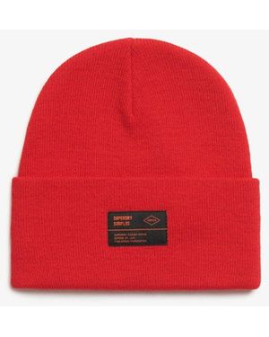 Superdry & Co Surplus Knitted Beanie Hat - Red