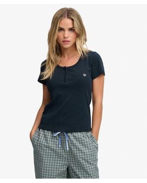 Superdry & Co Athletic Essentials Button Down T-shirt - Blue
