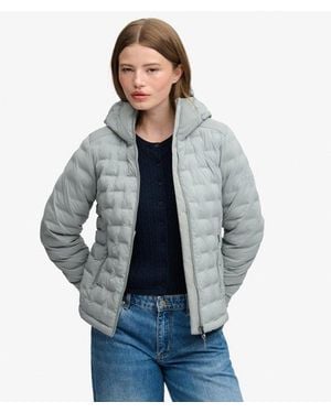 Superdry & Co Hooded Heat Weld Padded Jacket - Blue