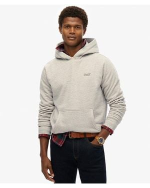 Superdry & Co Essential Logo Half Brushed Hoodie - Grey