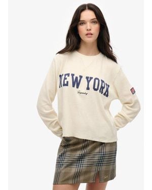 Superdry & Co Athletic Essential Graphic Long Sleeve Top - Natural