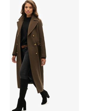Superdry & Co Slim Fit Double Breasted Coat - Black