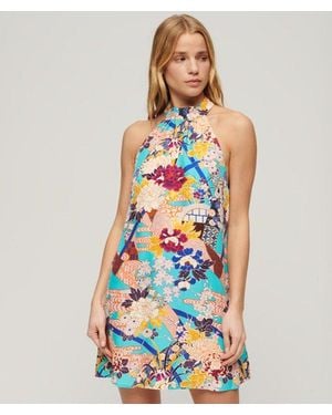 Superdry Sleeveless Printed Mini Dress - White
