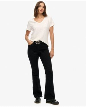 Superdry Organic Cotton Mid Rise Flare Jean - Blue