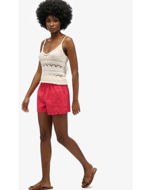 Superdry & Co Linen Shorts - Red