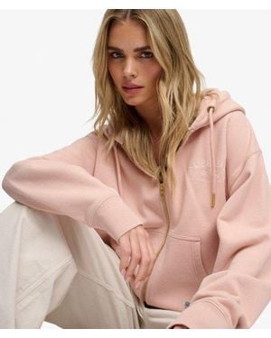 Superdry & Co Luxe Casual Zip Hoodie - Pink