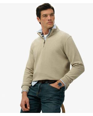 Superdry & Co Ribbed Half Zip Jumper - Natural