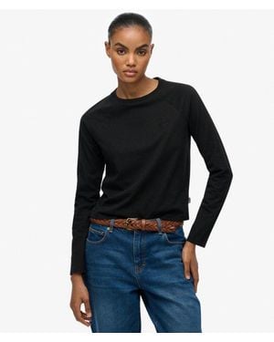 Superdry Essential Logo Long Sleeve Top - Black