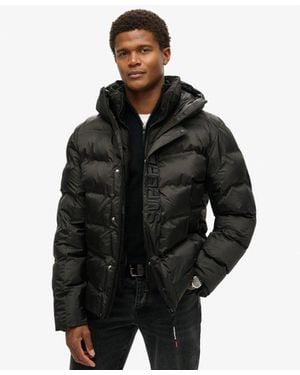 Superdry & Co Hooded City Graphic Puffer Jacket - Black