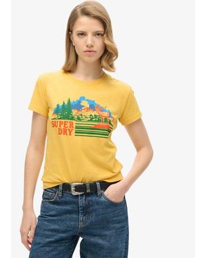 Superdry & Co Outdoor Stripe Fitted Crew Neck T-shirt - Yellow