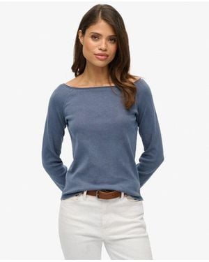 Superdry Bardot Off Shoulder Top - Blue