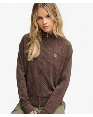 Superdry Polka Dot Track Top Relaxed Pasvorm - Bruin