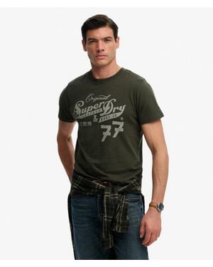 Superdry Leather & Boot Co Script T-shirt - Green
