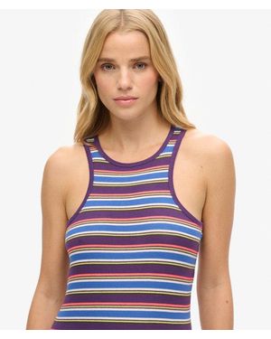 Superdry & Co Cotton Vintage Stripe Racer Dress - Blue