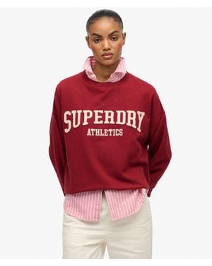 Superdry Athletic Essentials Relaxed Applique Sweatshirt - Red