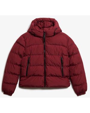 Superdry Hooded Sports Puffer Jacket - Red