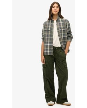 Superdry & Co Low Rise Wide Leg Cargo Pants - Green