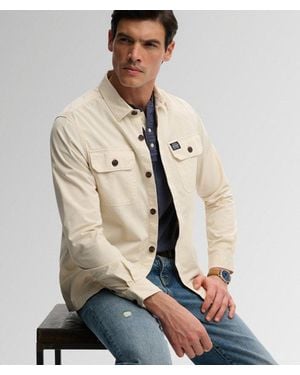 Superdry Overshirt Met Twee Zakken - Naturel