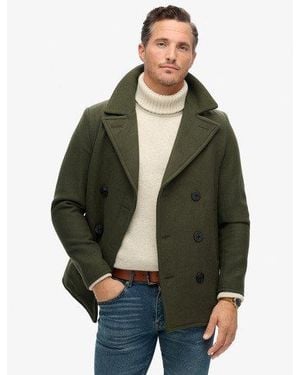 Superdry The Merchant Store - Wool Pea Coat - Green