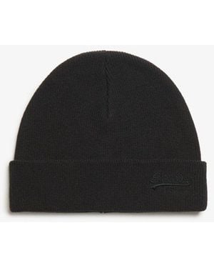 Superdry & Co Essential Logo Knitted Beanie Hat - Black