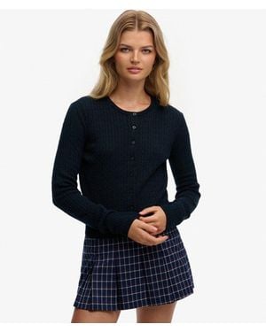 Superdry Lightweight Essential Cardigan - Blue