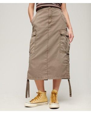 Superdry Cargo Midi Skirt - Natural