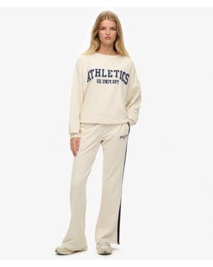 Superdry Athletic Stripe Flare joggers - Natural