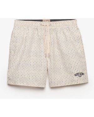 Superdry & Co Premium Printed 15-inch Swim Shorts - Natural