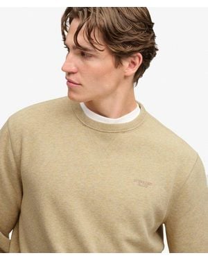 Superdry & Co Essential Stacked Logo Crew Sweatshirt - Natural