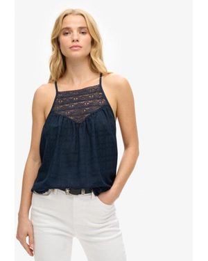 Superdry & Co Lace Cami Beach Top - Blue