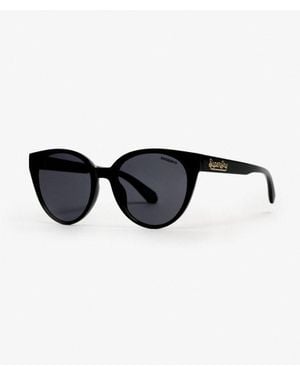 Superdry Femme Logo Gravé Œil-De-Chat Lunettes De Soleil - Noir