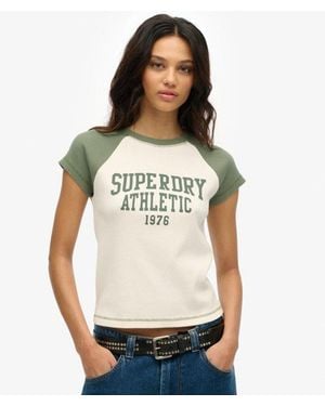 Superdry Athletic Essentials Raglan Cap Sleeve T-shirt - White
