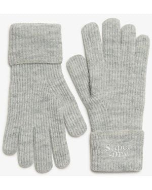 Superdry Ribbed Soft Rib Knit Gloves - Grey