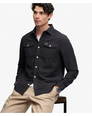 Superdry Herringbone Workwear Shirt - Blue