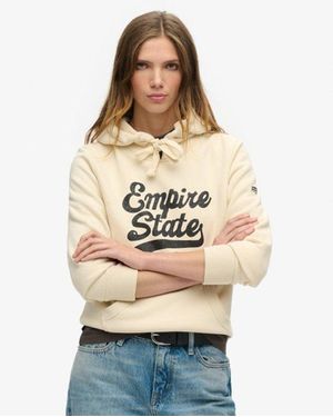 Superdry & Co Graphic Logo Sparkle Hoodie - Natural