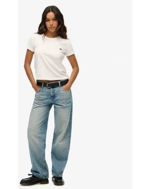 Superdry & Co Mid Rise Wide Leg Jeans - Blue