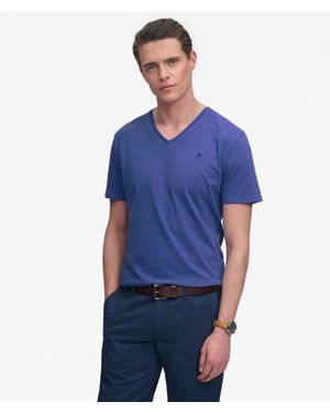 Superdry & Co Classic Cotton Linen V-neckline T-shirt - Blue