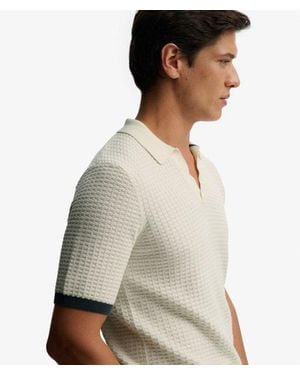Superdry & Co Johnny Collar Knitted Polo Shirt - Natural
