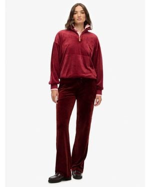 Superdry Country Club Velour sweatpants - Red